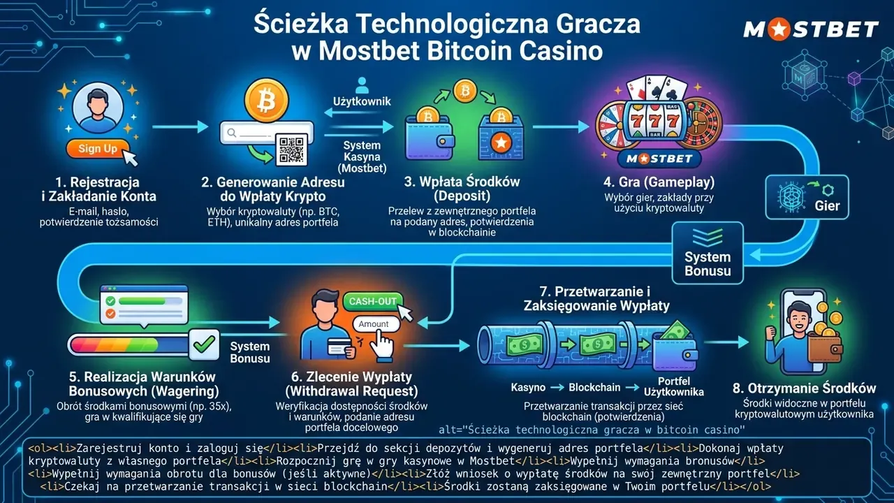 Ścieżka technologiczna gracza w bitcoin casino